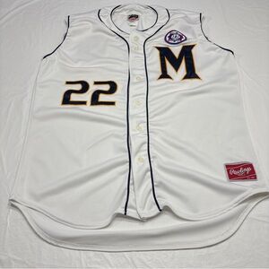Vintage Rawlings Milwaukee Brewers #22 Jersey Babe Ruth Patch Men’s 46 XL